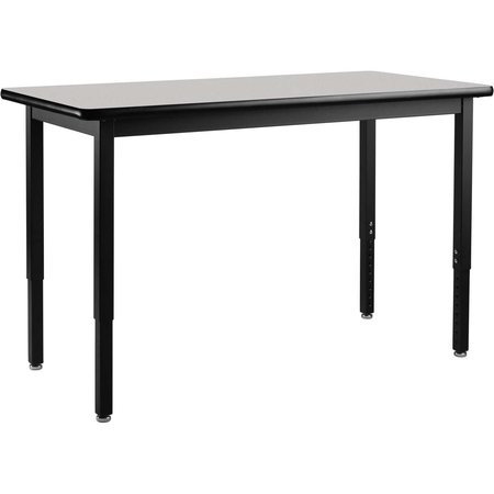 GLOBAL INDUSTRIAL Height Adjustable Table, 48W x 30D x 22-1/4 to 37-1/4H, Gray Nebula 695747GY